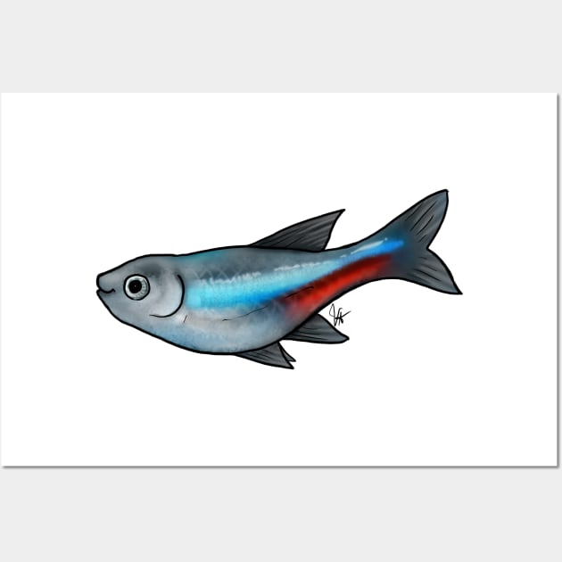 Fish - Tetras - Neon Tetra Wall Art by Jen's Dogs Custom Gifts and Designs